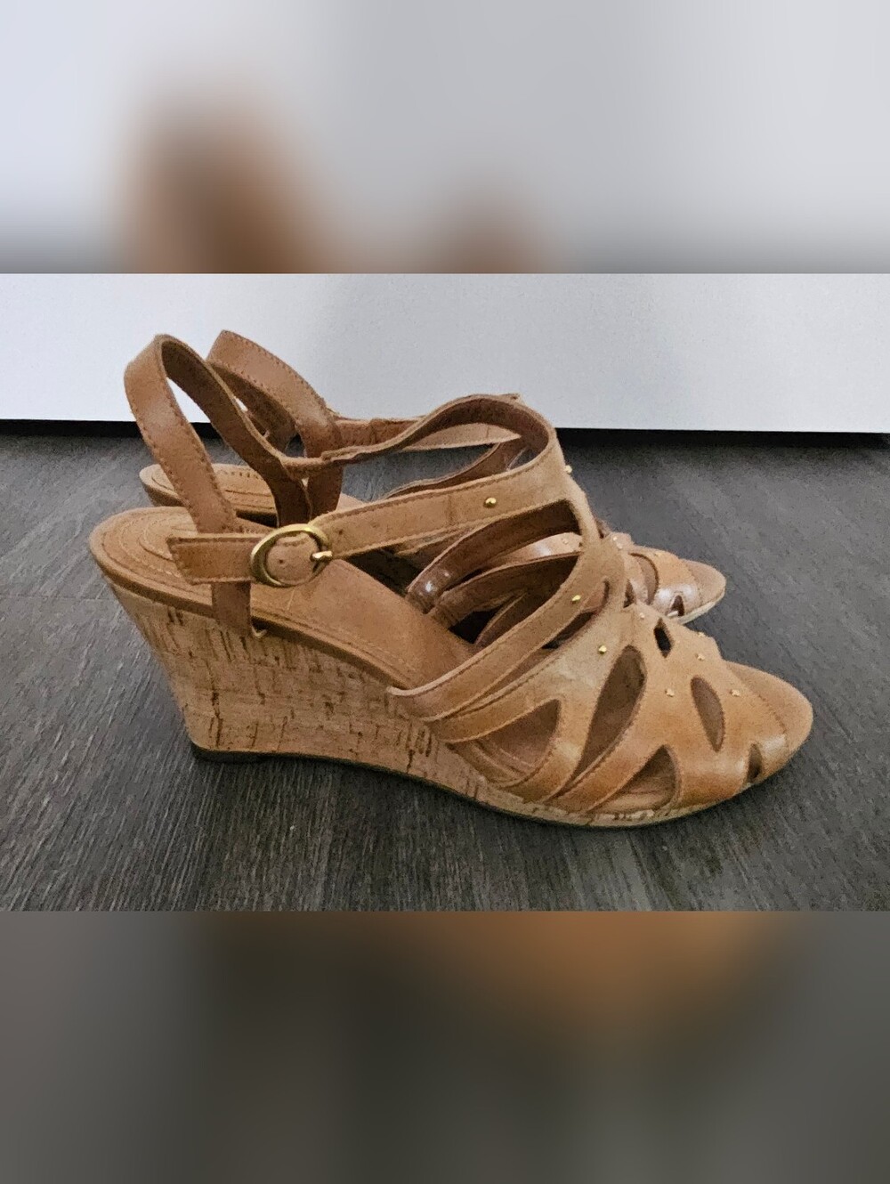 *Clarks Artisan Wedge Saddle-Strap Sandals*